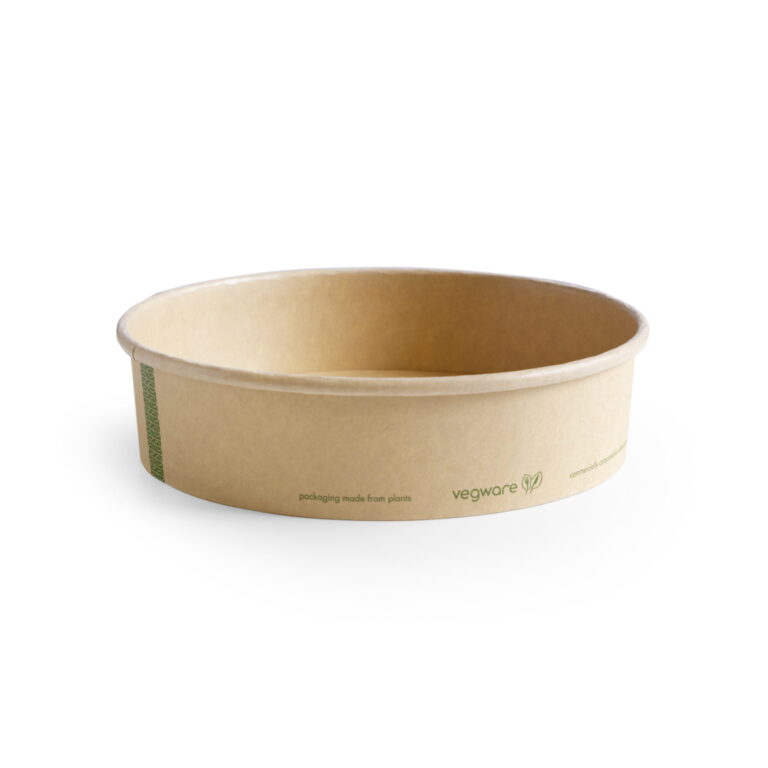 Vegware 26oz Kraft Bon Appetit Bowl - 185-Series paper food bowl