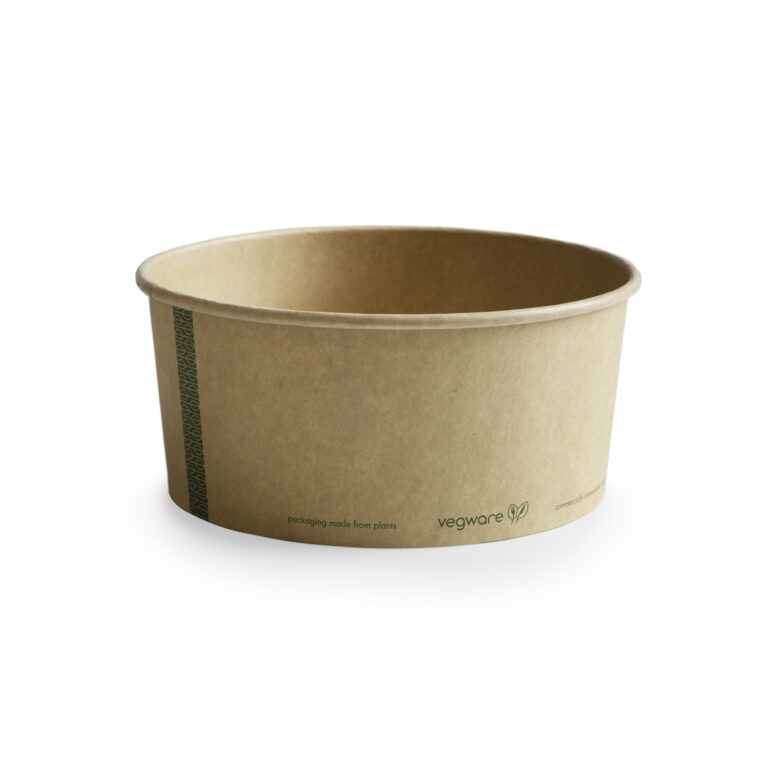 Vegware 48oz Kraft Bon Appetit Bowl - 185-Series paper food bowl
