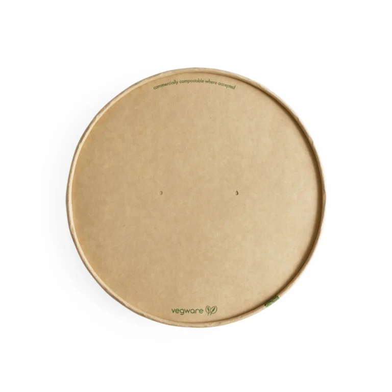 Vegware Kraft 185-Series Lid - vented paper lid