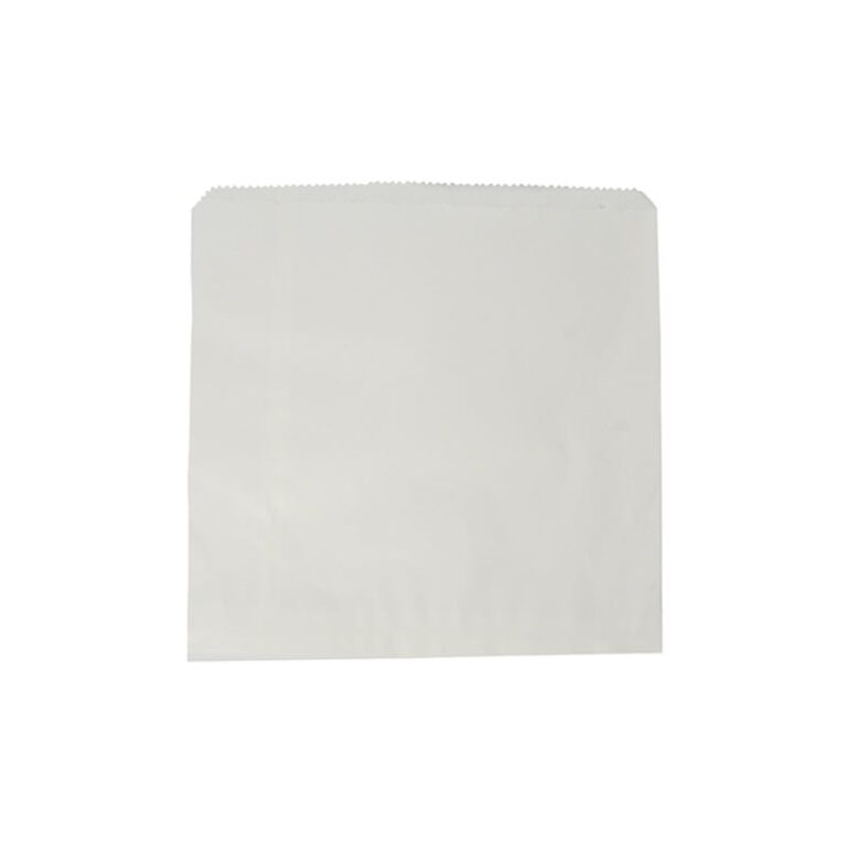 White square flat paper bag for takeaway food