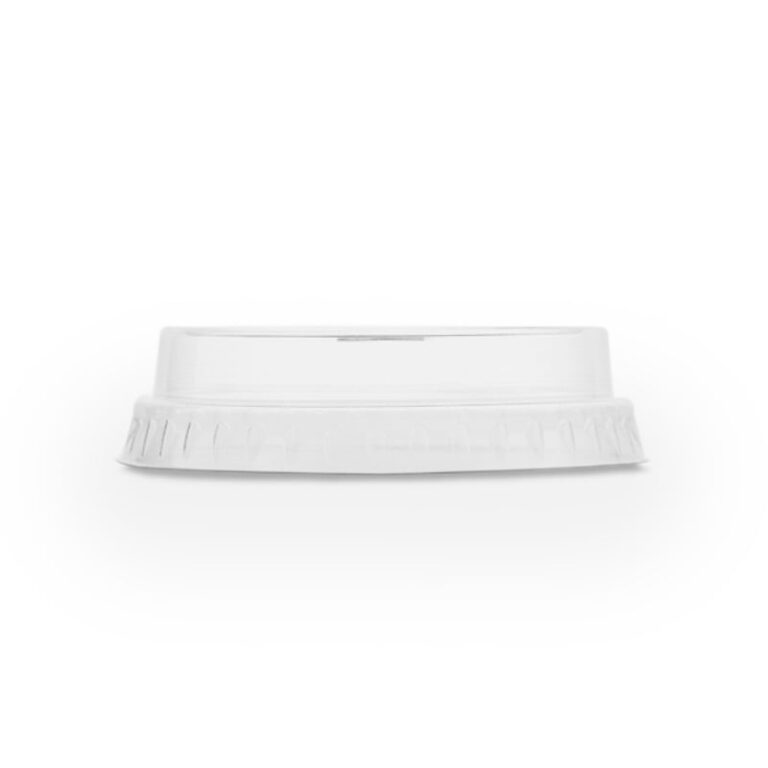 Vegware 76-Series PLA Flat Lid with Straw Slot shown on a white background