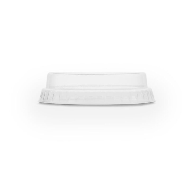 Vegware 76-Series PLA Flat Lid with No Hole shown on a white background