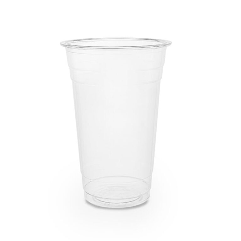Vegware 20oz Plain PLA Cold Cup shown empty on a white background