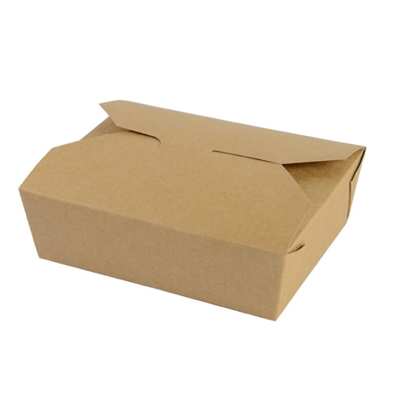 Vegware No.5 1050ml kraft food carton with folded flaps