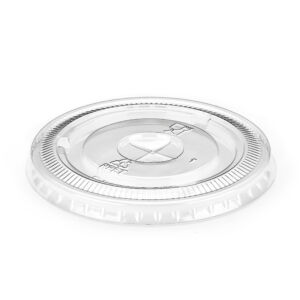 9oz r-PET Flat Lid Recyclable (Case of 1000) STRAW SLOT