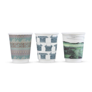 Vegware 8oz Gallery Design Double Wall Hot Takeaway Cup, 79-series Compostable