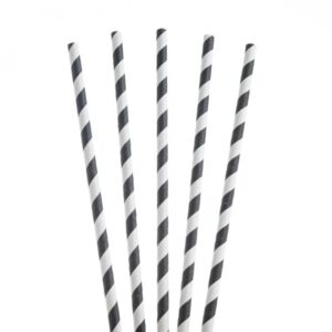 Black/White Paper Straw 6mm x 200mm – Recyclable & Food-Safe