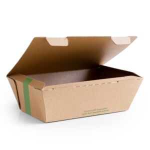Vegware 8 x 5in Microflute Hinged Hot Box – Compostable