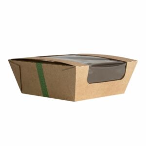 Vegware 6 x 6in Microflute Hinged Window Hot Box – Compostable
