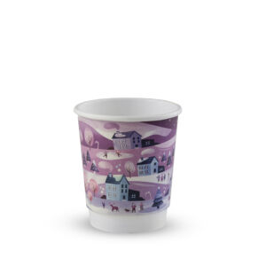 “8oz Christmas double wall hot cup compostable festive design”