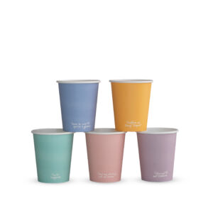 Vegware 6oz Single Wall Feel Good Takeaway Hot Cup, 72 Series Compostable