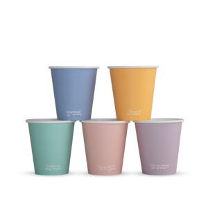 Vegware 10oz Single Wall Feel Good Takeaway Hot Cup, 89 Series Compostable