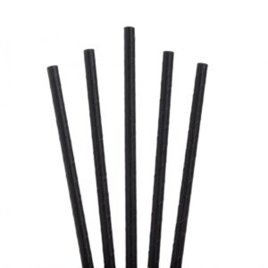 “Black paper cocktail straw 5mm x 140mm recyclable”