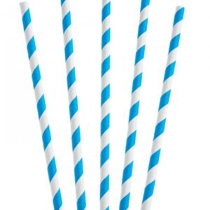 Blue/White Paper Straw 6mm x 200mm – Recyclable & Food-Safe