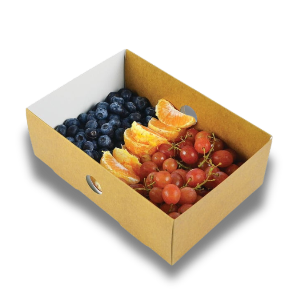 Fruit packaged in a recyclable box