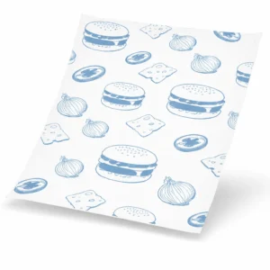 red printed burger wrap paper