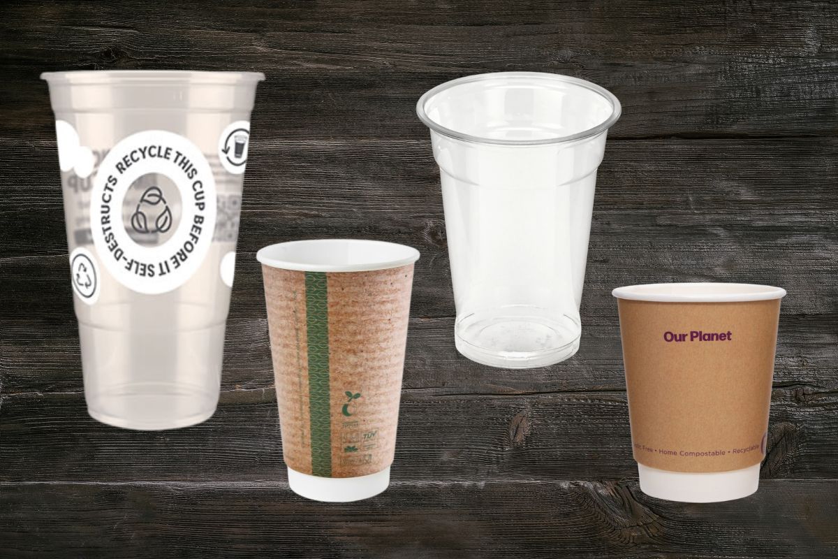 Variety of hot and cold drink cups