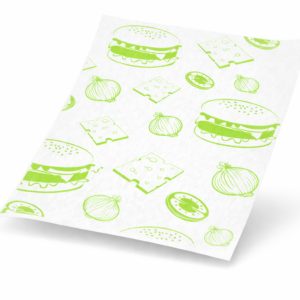 green printed burger wrap paper