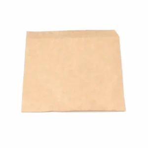 Empty kraft open-sided bag, 170 x 160mm, on white