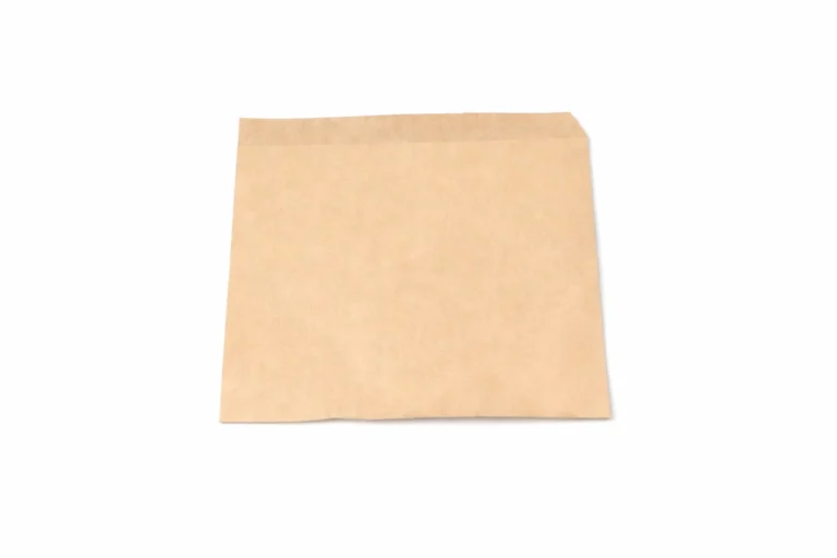Empty kraft open-sided bag, 170 x 160mm, on white