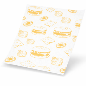orange printed burger wrap paper