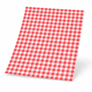red gingham printed paper sheet