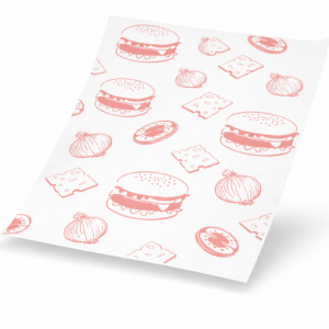 red printed burger wrap paper