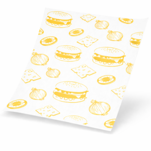 yellow printed burger wrap paper