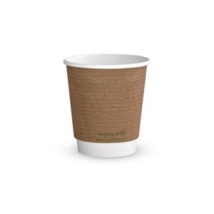 Vegware 10 oz Double Wall Brown Kraft Hot Cup 89-Series – Compostable