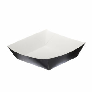 5″ x 5″ Black Folded Board Burger Tray – Recyclable