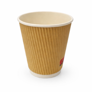 8oz kraft ripple wall coffee cup recyclable PE lined takeaway cup