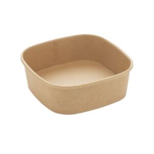 750ml Square Kraft Food Container – PP Lined Recyclable