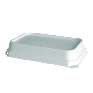 Eco Products by Vegware 12/16oz WorldView Fibre Lid – Compostable Rectangular Container Lid