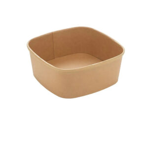 1000ml Square Kraft Food Container – PP Lined Recyclable