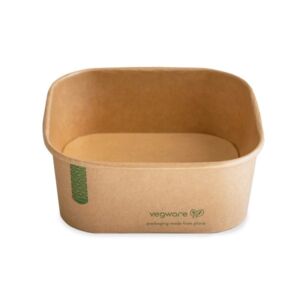 Vegware 40oz (1200ml) Square Kraft Food Container – Compostable