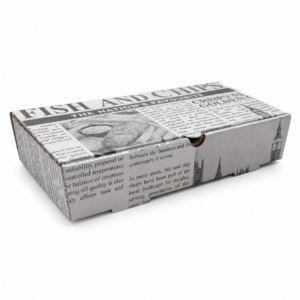 9 x 6 x 2 Newspaper Print Fish & Chip Box – Premium Takeaway Food Box