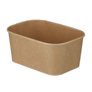 1000ml rectangular kraft food tray with rounded corners and taller sides