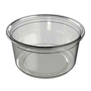 12oz deli pot in clear APET, shown in perspective
