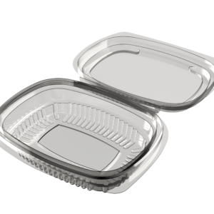 125ml deli container in clear APET, shown in perspective