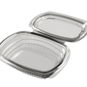 375ml deli container in clear APET, shown in perspective