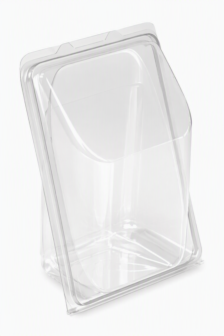 Clear twin tortilla container with attached cover