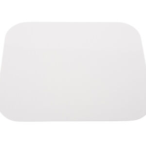 White plastic-coated card lid for No. 2 foil food containers