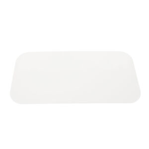 White coated-card lid for No. 6A foil food containers, shown in perspective