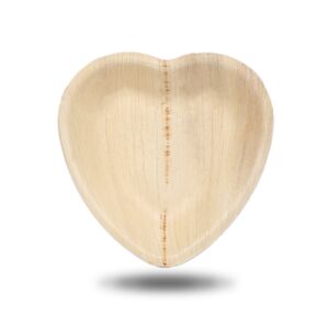 Heart-shaped palm leaf dish