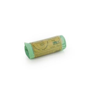 Vegware 10L compostable food waste liners in a labelled roll of 25