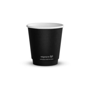 Vegware 10oz Black double wall hot cups, 89-Series, VDW-B10