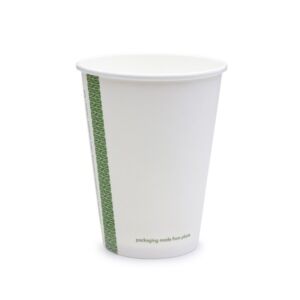 Vegware 12oz white single wall hot cup, 89-Series, LV-12