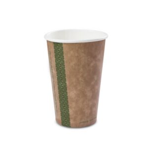 Vegware 16oz kraft single wall hot cup, 89-Series, KV-16