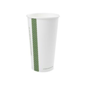 Vegware 20oz white single wall hot cup, 89-Series, LV-20
