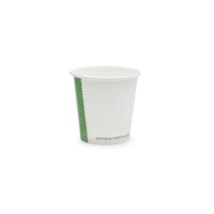 Vegware 4oz white single wall hot cup, 62-Series, LV-4